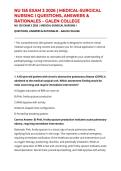 NU 155 EXAM 3 2026 &vert; MEDICAL-SURGICAL NURSING I QUESTIONS&comma; ANSWERS & RATIONALES &ndash; GALEN COLLEGE