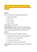 OPSY 5315 Operations Management Exam 3 &vert; Complete &NewLine;Practice Questions&comma; Correct Answers & Detailed Rationales &NewLine;2026&sol;2027