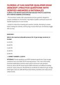 FLORIDA LP GAS MASTER QUALIFIER EXAM 2026&sol;2027 &vert; PRACTICE QUESTIONS WITH VERIFIED ANSWERS & RATIONALES