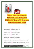 Water Operator Class 3 Practice Test Questions & Answers &vert; Class 3 &vert; 2026&sol;2027 &vert; 100&plus; Questions &vert; Water Treatment&comma; MCLs&comma; Filtration&comma; Disinfection & Distribution