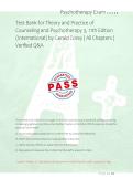Test Bank for Theory and Practice of &NewLine;Counseling and Psychotherapy 3&comma; 11th Edition &NewLine;&lpar;International&rpar; by Gerald Corey &vert; All Chapters &vert; &NewLine;Verified Q&A 