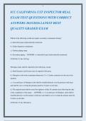 ICC CALIFORNIA UST INSPECTOR REAL &NewLine;EXAM TEST QUESTIONS WITH CORRECT &NewLine;ANSWERS 2025&sol;2026 LATEST BEST &NewLine;QUALITY GRADED EXAM