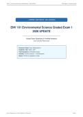 ENV 101 Environmental Science Graded Exam 1&NewLine;2026 UPDATE