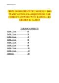 CHEM 210 Biochemistry Module 1-8 Exams & Final Exam &ndash; Complete Q&A Bank with Correct Answers & Rationales &lpar;Graded A&plus;&rpar; &ndash; Latest 2024&sol;2025