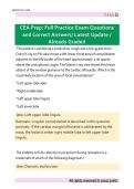 CEA Prep &ndash; Certified Examiners Association Full Practice Exam Q&A with Correct Answers & Rationales &ndash; Latest Update 2025&sol;2026 &ndash; Already Graded A&plus;