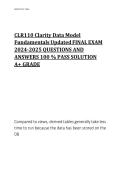 CLR110 Clarity Data Model Fundamentals &ndash; Updated Final Exam 2024&sol;2025 Q&A with 100&percnt; Verified Answers &ndash; Master Epic Clarity Data Model&comma; Chronicles&comma; ETL & Reporting