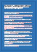 HCV SPECIALIST EXAM 2026 UPDATE QUESTIONS&NewLine;AND CORRECT VERIFIED ANSWERS ALREADY&NewLine;GRADED A&plus; &lpar;BRAND NEW VISION&rpar;