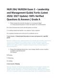 NUR 204&sol; NUR204 Exam 2 &ndash; Leadership &NewLine;and Management Guide&vert; Fortis &lpar;Latest &NewLine;2026&sol; 2027 Update&rpar; 100&percnt; Verified &NewLine;Questions & Answers &vert; Grade A 