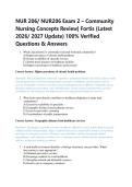 NUR 206&sol; NUR206 Exam 2 &ndash; Community &NewLine;Nursing Concepts Review&vert; Fortis &lpar;Latest &NewLine;2026&sol; 2027 Update&rpar; 100&percnt; Verified &NewLine;Questions & Answers 