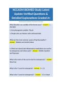 NCCAOM BIOMED Study Latest Update Verified Questions & Detailed Explanations Graded A&plus;