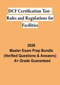 DCF Certification Test &ndash; Rules & Regulations for Facilities PDF &vert; Study Guide&comma; Practice Questions & Exam Review 2026