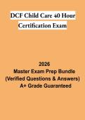 DCF Child Care 40-Hour Certification Exam PDF &vert; Florida DCF Study Guide&comma; Practice Questions & Exam Review 2026