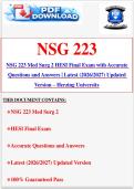 NSG 223 Med Surg 2 HESI Final Exam with Accurate Questions and Answers &vert; Latest &lpar;2026&sol;2027&rpar; Updated Version &ndash; Herzing University