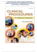 Test Bank For Clinical Procedures for Medical Assistants 11th Edition by Kathy Bonewit-West&comma; ISBN 978-0323758581&comma; Chapter 1-23&comma; Complete Guide A&plus;&period;&NewLine;