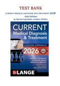 Test bank for Current Medical Diagnosis & Treatment 2026 65th Edition by Maxine Papadakis&comma; Stephen McPhee &NewLine;