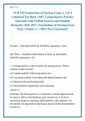 NUR 155 Foundations of Nursing Exams 2&comma; 3 & 4 &NewLine;Combined Test Bank &vert; 300&plus; Comprehensive Practice &NewLine;Questions with Verified Answers and Detailed &NewLine;Rationales 2026&ndash;2027 &vert; Foundations of Nursing Exam &NewLine;Prep &vert; Graded A&plus; &vert; 100&percnt; Pass Guaranteed
