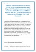 Test Bank &ndash; Pharmacotherapeutics for Advanced &NewLine;Practice Nurse Prescribers&comma; 6th Edition &lpar;Woo&rpar;&comma; &NewLine;Chapters 1&ndash;57 &vert; Complete Comprehensive Practice &NewLine;Examination with Verified Answers and Detailed &NewLine;Rationales 2026&ndash;2027 &vert; Advanced Pharmacology for &NewLine;Nurse Pr