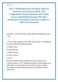 WGU C180 Introduction to Psychology Objective &NewLine;Assessment &lpar;OA&rpar; Exam Test Bank &vert; 150&plus; &NewLine;Comprehensive Practice Questions with Verified &NewLine;Answers and Detailed Rationales 2026&ndash;2027 &vert; &NewLine;Introduction to Psychology Exam Prep &vert; Graded A&plus; &vert; &NewLine;100&percnt; Pass Guarantee