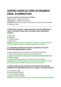 AGR403 Agriculture Economics Final Examination Questions and Answers Verified Solutions 2026 2027&period;&NewLine;&NewLine;