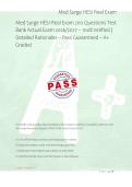 Med Surge HESI Real Exam 200 Questions Test &NewLine;Bank Actual Exam 2026&sol;2027 &ndash; 100&percnt; Verified &vert; &NewLine;Detailed Rationales &ndash; Pass Guaranteed &ndash; A&plus; &NewLine;Graded 