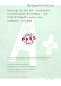 Med Surge HESI Real Exam 1 200 Questions &NewLine;Test Bank Actual Exam 2026&sol;2027 &ndash; 100&percnt; &NewLine;Verified &vert; Detailed Rationales &ndash; Pass &NewLine;Guaranteed &ndash; A&plus; Graded 