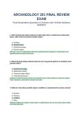 Archaeology 201 Final Review Exam Questions and Answers Verified Solutions 2026 2027