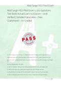 Med Surge HESI Real Exam 5 200 Questions &NewLine;Test Bank Actual Exam 2026&sol;2027 &ndash; 100&percnt; &NewLine;Verified &vert; Detailed Rationales &ndash; Pass &NewLine;Guaranteed &ndash; A&plus; Graded 
