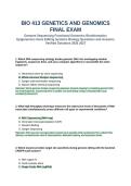 BIO 413 Genetics and Genomics Final Exam Questions and Answers Verified Solutions 2026 2027&period;