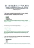 BIO 415 Cell Biology Final Exam Questions and Answers Verified Solutions 2026 2027