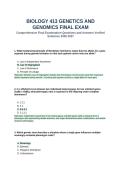 Biology 413 Genetics and Genomics Final Exam Questions and Answers Verified Solutions 2026 2027&period;&NewLine;&NewLine;