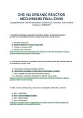 CHE 411 Organic Reaction Mechanisms Final Exam Questions and Answers Verified Solutions 2026 2027&period;&NewLine;&NewLine;