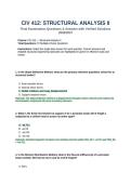 CIV 412 Structural Analysis II Practice Exam Questions and Answers 2026 2027&period;