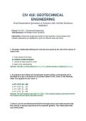 CIV 418 Geotechnical Engineering Final Examination Questions and Answers 2026 2027