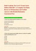 Intuit Academy Tax Level 1 Exam Latest Edition 2026&sol;2027 &vert; A Complete Test Bank Review of 330 Questions and Verified Answers with Detailed Rationales&vert; Guaranteed Pass
