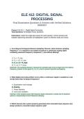 ELE 412 Digital Signal Processing Practice Exam Questions and Answers 2026 2027