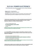 ELE 414 Power Electronics Final Examination Questions and Answers Verified Solutions 2026 2027&period;&NewLine;&NewLine;
