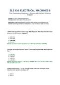 ELE 416 Electrical Machines II Final Examination Questions and Answers Verified Solutions 2026 2027&period;&NewLine;&NewLine;