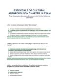 Essentials of Cultural Anthropology Chapter 14 Exam Questions and Answers Verified Solutions 2026 2027&period;&NewLine;&NewLine;