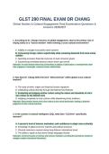 GLST 290 Final Exam Dr Chang Questions and Answers 2026 2027&period;