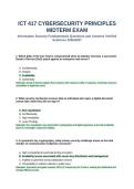 ICT 417 Cybersecurity Principles Midterm Exam Questions and Answers Verified Solutions 2026 2027&period;&NewLine;&NewLine;
