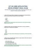 ICT 421 Web Application Development Final Exam Questions and Answers Verified Solutions 2026 2027&period;&NewLine;&NewLine;
