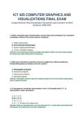 ICT 425 Computer Graphics and Visualizations Final Exam Questions and Answers Verified Solutions 2026 2027&period;&NewLine;&NewLine;