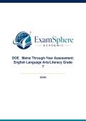 DOE Maine Through-Year Assessment&colon; English Language Arts&sol;Literacy Grade 7