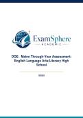 DOE Maine Through-Year Assessment&colon; English Language Arts&sol;Literacy High School