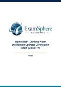 Maine DWP Drinking Water Distribution Operator Certification Exam &lpar;Class I IV&rpar;