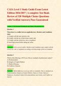 CAIA Level 1 Study Guide Exam Latest Edition 2026&sol;2027 &vert; A complete Test Bank   Review of 320 Multiple Choice Questions with Verified Answers&vert; Pass Guaranteed