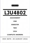 LJU4802 Assignment 1 Answers - Semester 2 &comma; 2026 &vert;Due Date 28 August 2026
