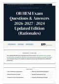 OB HESI Exam Questions & Answers 2026&sol; Updated Edition &lpar;Rationales&rpar;