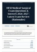 HESI Medical-Surgical Exam Questions & Answers 2026&sol;2027 Latest Exam Review &lpar;Rationales&rpar;