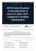 HESI Dental Hygiene Exam Questions & Answers 2026&sol;2027 Updated & Verified &lpar;Rationales&rpar;